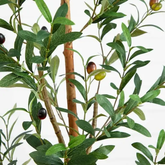 5ft. Potted Artificial Olive Tree with Natural Trunk {5}