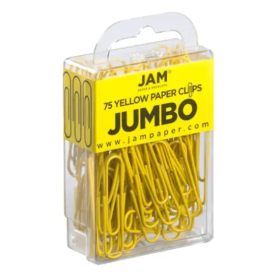 JAM Paper Jumbo Paper Clips Yellow {4}