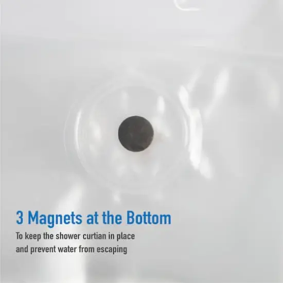 Bath Bliss Heavyweight PEVA Shower Liner with 5 Mesh Pockets {8}