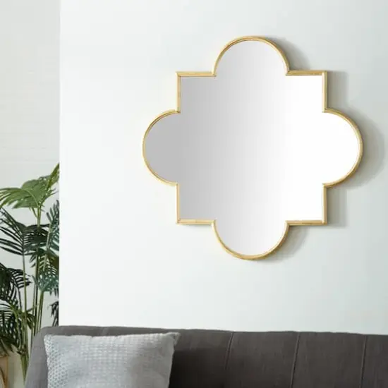 Gold Metal Contemporary Mirror, 34" x 1" x 34" {8}