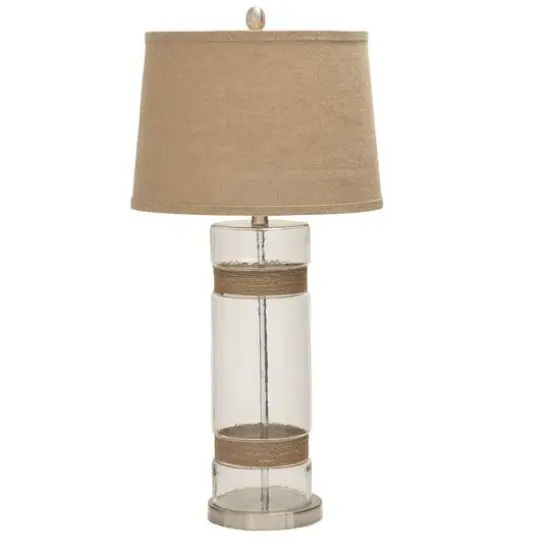 Set of 2 Silver Glass Rustic Table Lamp, 31" {1}