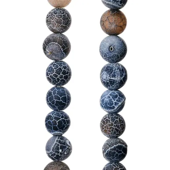 Black Crackled Agate Round Beads, 8mm by Bead Landing&trade; {1}