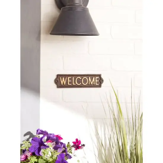 Welcome Cast Iron Sign {6}