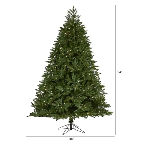 7ft. Pre-Lit Oregon Spruce Artificial Christmas Tree with Multifunction Warm White Microdot LED Lights with Instant Connect Technology {5}