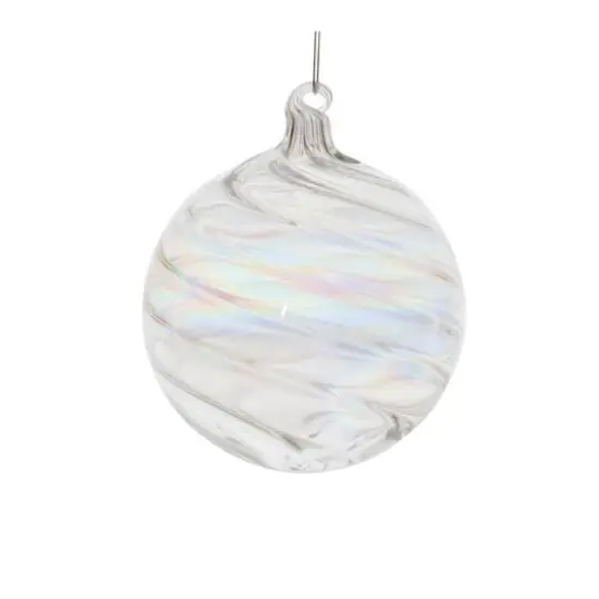 Iridescent Swirl Glass Ornaments Set {4}