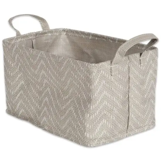 DII&reg; Medium Stone & Cream Tribal Chevron PE-Coated Woven Paper Laundry Bin, 2ct. {6}
