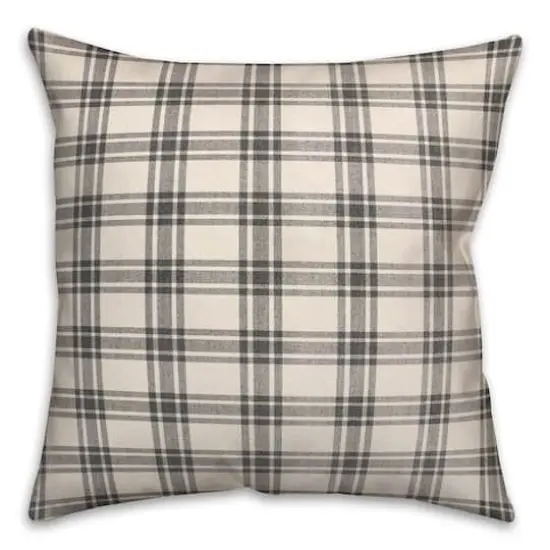 Black Plaid Throw Pillow {3}