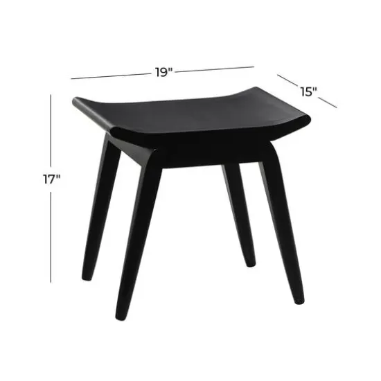 17'' Black Wood Traditional Stool {5}