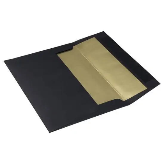 JAM Paper A8 Black Linen Gold Foil Lined Invitation Envelopes {4}