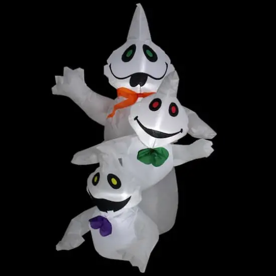 3.5ft. Lighted Inflatable Halloween Ghost Trio Outdoor Yard Decoration {3}