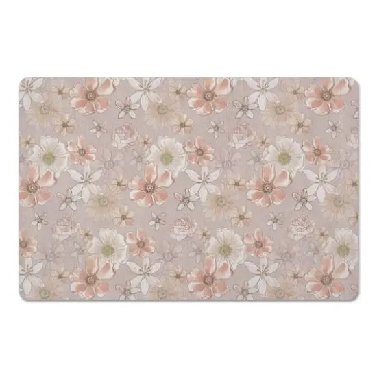 Watercolor Florals Floor Mat Blush {1}