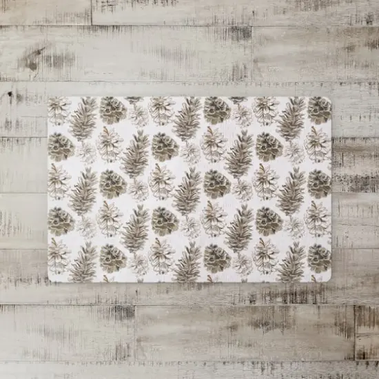 Pinecones on White Floor Mat {3}