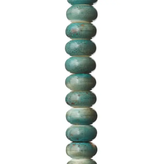 Aqua Ceramic Rondelle Beads, 14mm by Bead Landing&trade; {1}