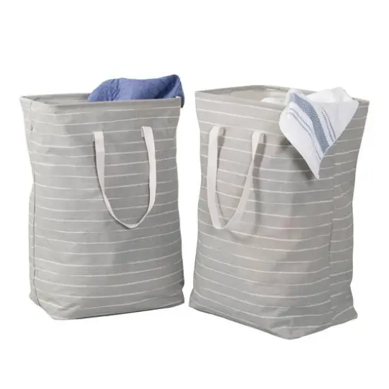 Honey Can Do Gray Collapsible Fabric Laundry Baskets, 2ct. {7}