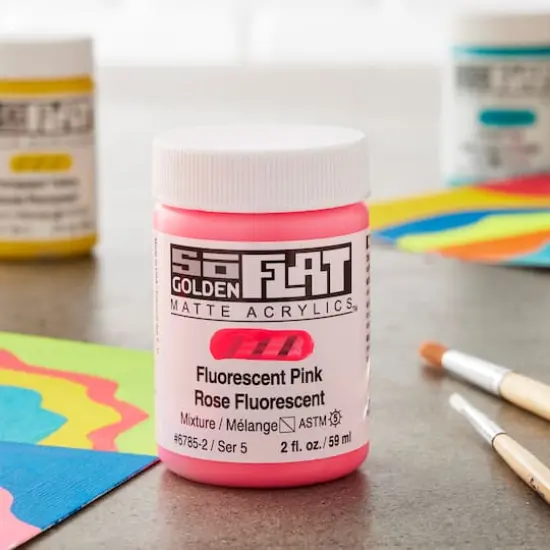 Golden&reg; 2oz. SoFlat Matte Acrylic Paint Fluorescent Pink {3}