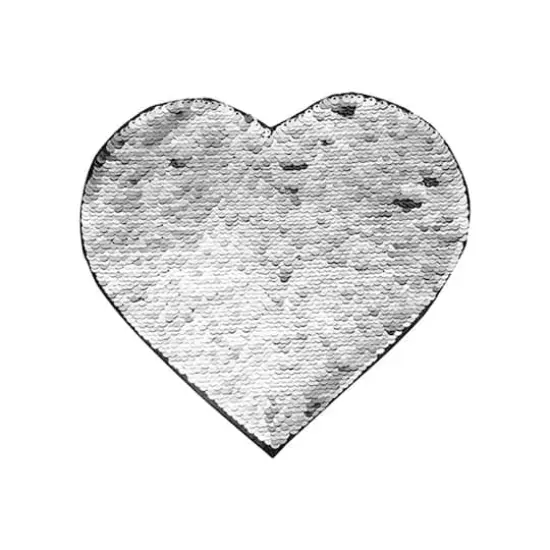 Craft Express Sublimation Heart Shaped Sequin Patches, 2ct. Silver/White {3}