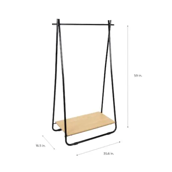 Organize It All Black Garment Rack with Shelf {5}