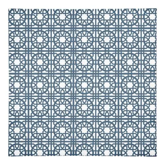 Blue Geo Tile 10" x 10" Cotton Twill Napkin {1}