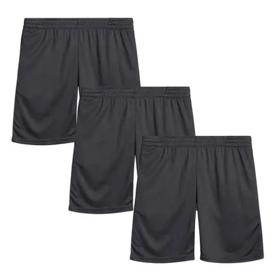 Galaxy by Harvic Boys Active Mesh Basketball Shorts 3 Pack Charcoal {1}