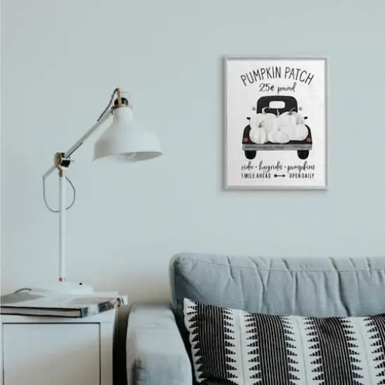 Stupell Industries Pumpkin Patch Farm Gray Framed Wall Art {3}