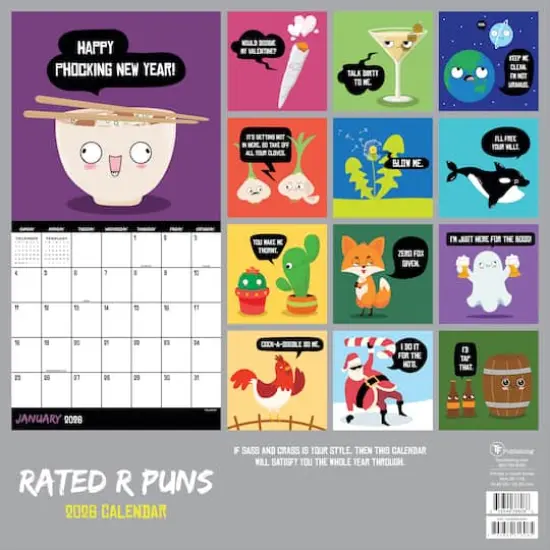 2026 Rated R Puns Wall Calendar {6}
