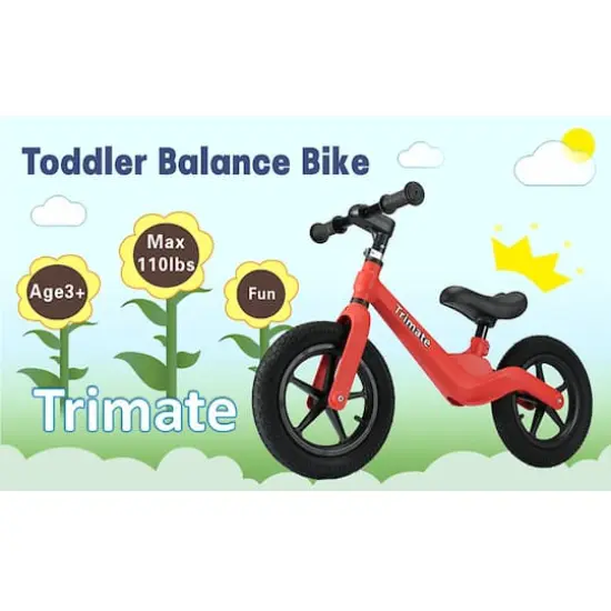 Trimate Red 2 Wheel Balance Bike {5}