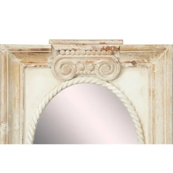 25" Brown Wood Vintage Wall Mirror Set {7}