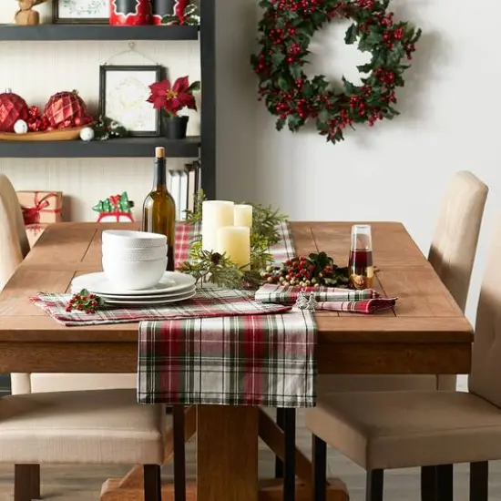 DII&reg; 72" Christmas Plaid Table Runner {11}