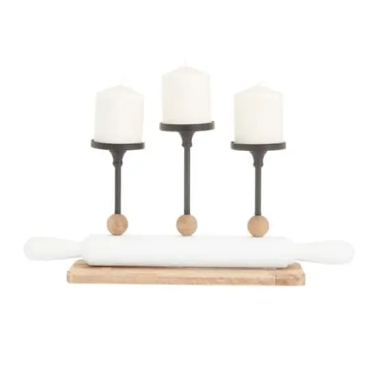 White Fir Modern Farmhouse Candelabra, 9" x 20" x 4" {1}