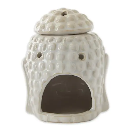 Decorative Cream Peaceful Buddha Essential Frangerance Oil Warmer for Meditation and Relaxing 4.25" x 4" x 5" {3}