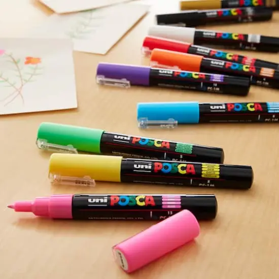 Uni Posca PC-3M 16 Color Fine Tip Paint Marker Set {3}