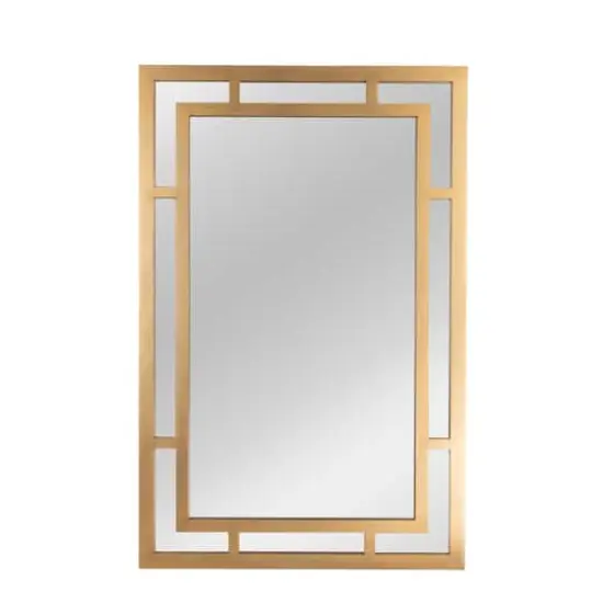 Hello Honey&reg; 40" Geometric Art Deco Glass Wall Mirror Gold {1}