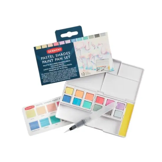 Derwent&reg; 12-Color Pastel Shades Paint Pan Set {6}