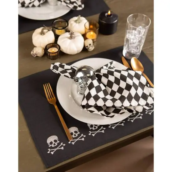 Black And Cream Harlequin Print Napkin, 6ct. {6}