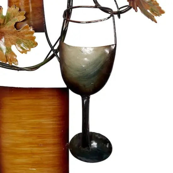 Multi Colored Metal Traditional Wine Wall Decor, 19" x 36" x 1" {4}