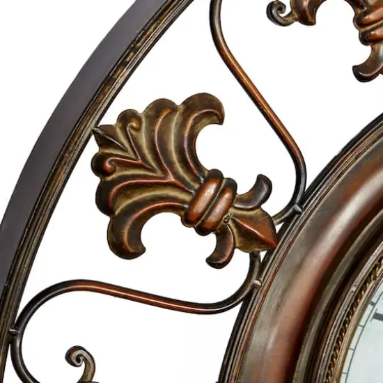 Brown Antique Fleur De Lis Wall Clock {5}