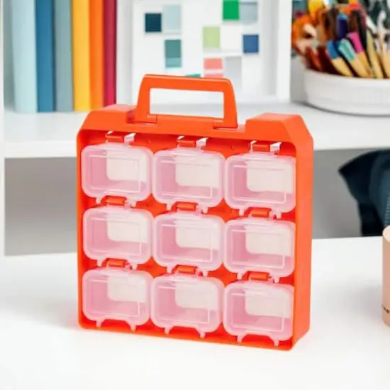 Iris&reg; Orange 9-Compartment Utility Storage Case {1}