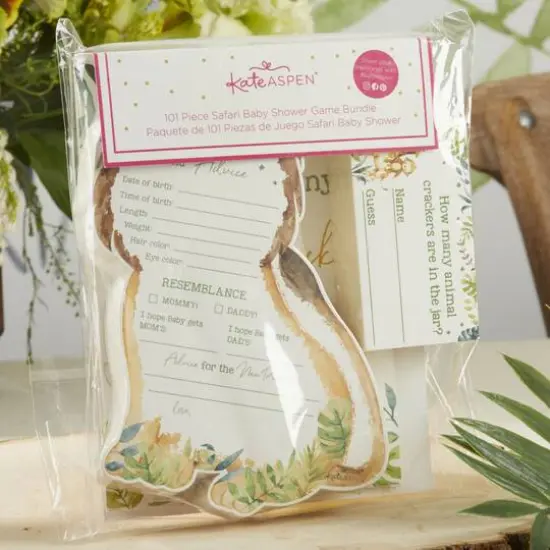 Safari Baby Advice Card & Baby Shower Game Set {7}
