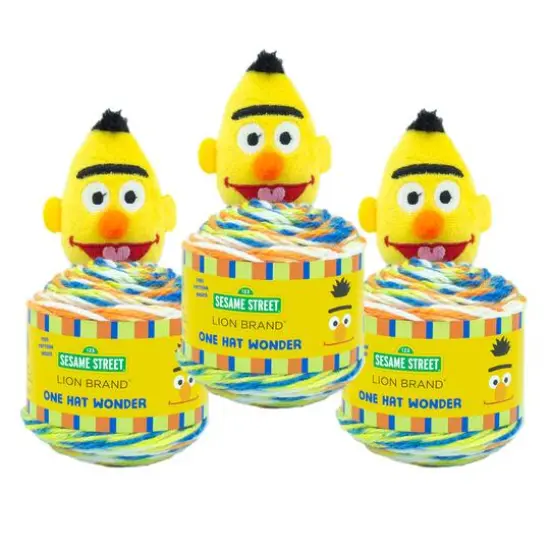 3 Pack Lion Brand&reg; Sesame Street&reg; One Hat Wonder Yarn Bert {1}