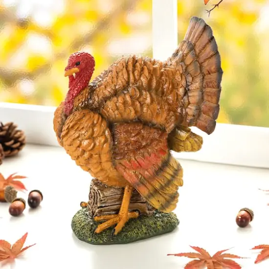 Glitzhome&reg; 9.5" Thanksgiving Resin Turkey Table D&eacute;cor {5}