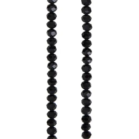 Black Faceted Glass Rondelle Beads, 6mm by Bead Landing&trade; {1}