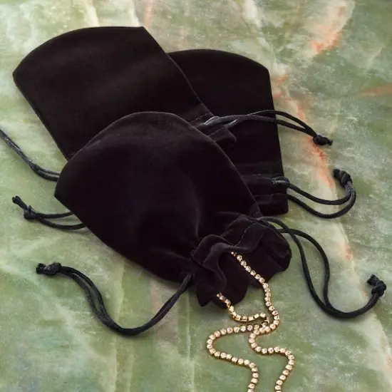 5.5" Black Velvet Jewelry Bag by Bead Landing&trade;, 8ct. {3}