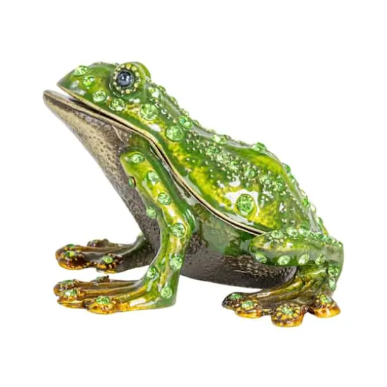 Hello Honey&reg; 3" Green Jeweled Frog Trinket Box {10}