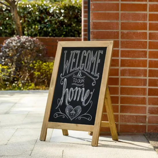 Glitzhome&reg; 30" Brown Wood Chalkboard {3}