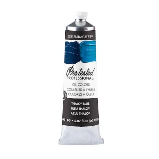 Grumbacher&reg; Pre-Tested Professional Oil Color, 150mL Thalo Blue {1}