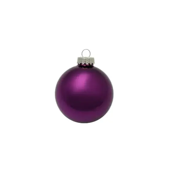 Whitehurst 40ct. 1.5" Shiny Glass Christmas Ornaments Purple Shiny {1}