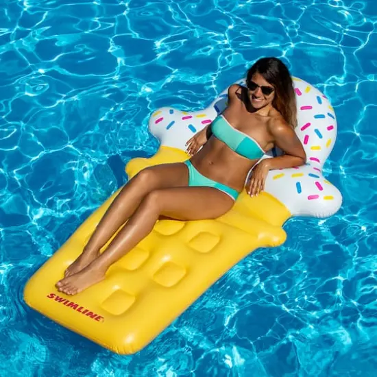 Swimline 72" Inflatable Ice Cream Cone Pool Lounge Raft {3}
