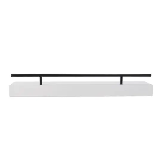 Melannco MDF & Metal Railing 24" Shelf White {1}