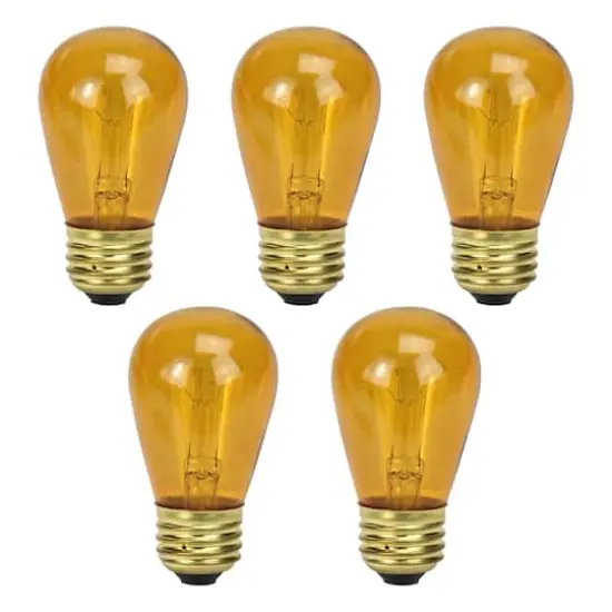 Transparent Incandescent S14 Replacement Christmas Bulbs, 25ct. Amber {10}