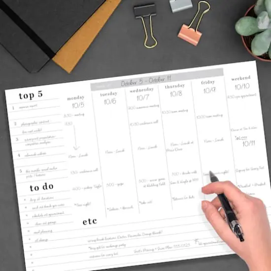 TF Publishing Utility Large Weekly Task Planner Desk Pad {4}
